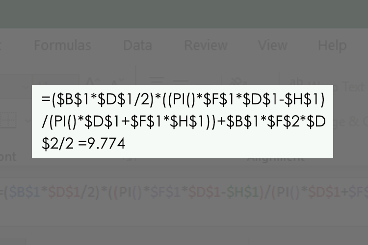 Spreadsheet software showing cell references and nested parentheses